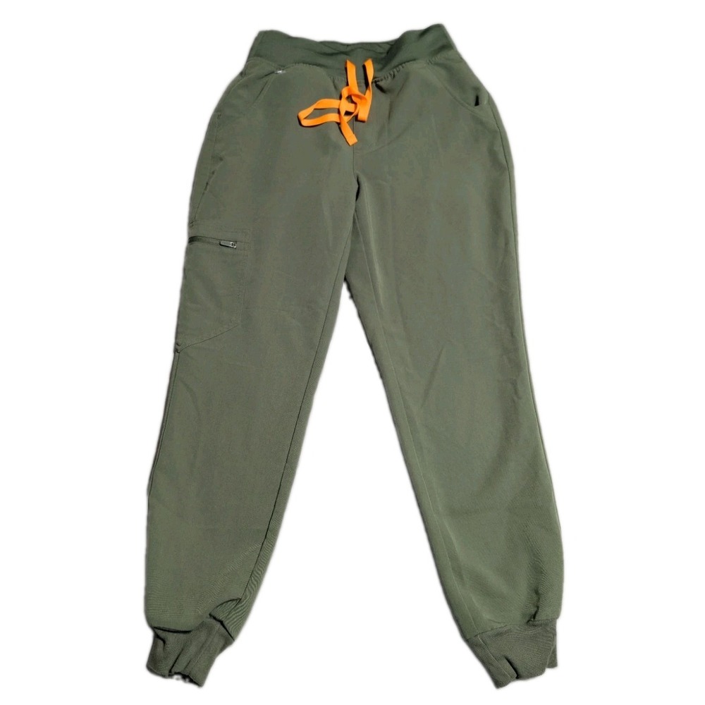 FIGS High Waisted Zamora Jogger Scrub Pants Womens XS Petite Green Technical